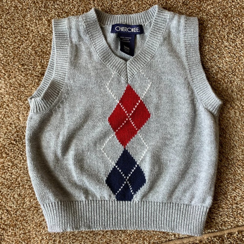 Boys Cherokee Arygle vest 18M